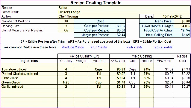 cost spreadsheet excel free